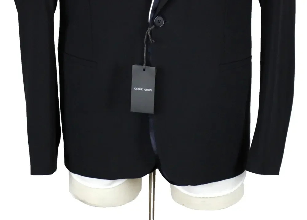 $2595 Giorgio Armani Blazer 42 R (52 EU) Wool Dark Navy One Button Tuxedo Italy